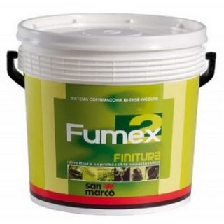 FUMEX 2 FINITURA е боя на водна основа с велурен матов завършек специално разработен за силно замърсени повърхности от никотин, кафе, вино, мазнини, маркери и др